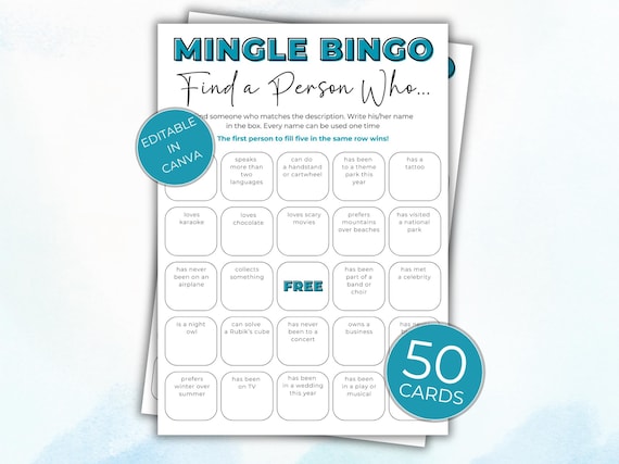 Mix and Mingle Bingo, Get to Know You Questions, Find Someone Who, Ice Breaker Bingo, Workplace Bingo, Class Reunion Games, Icebreaker