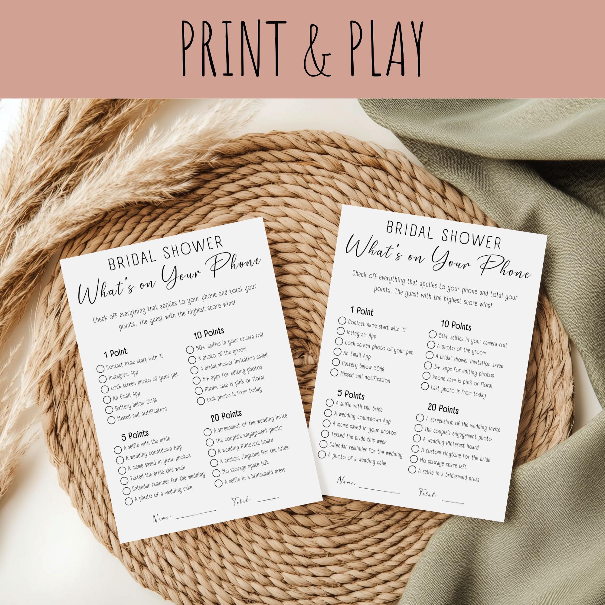 Bridal Shower Phone Game: Fun Printable, Editable in Canva (digital  Download) - Etsy, image size:2000x2000