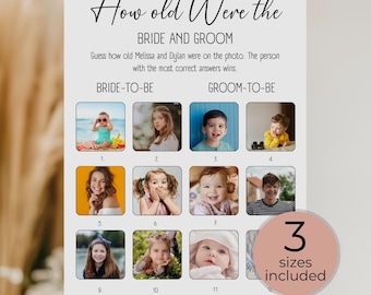 How Old Were They Canva Template, Editable Bridal Shower Game, Instant Download, Fun Guessing Activity