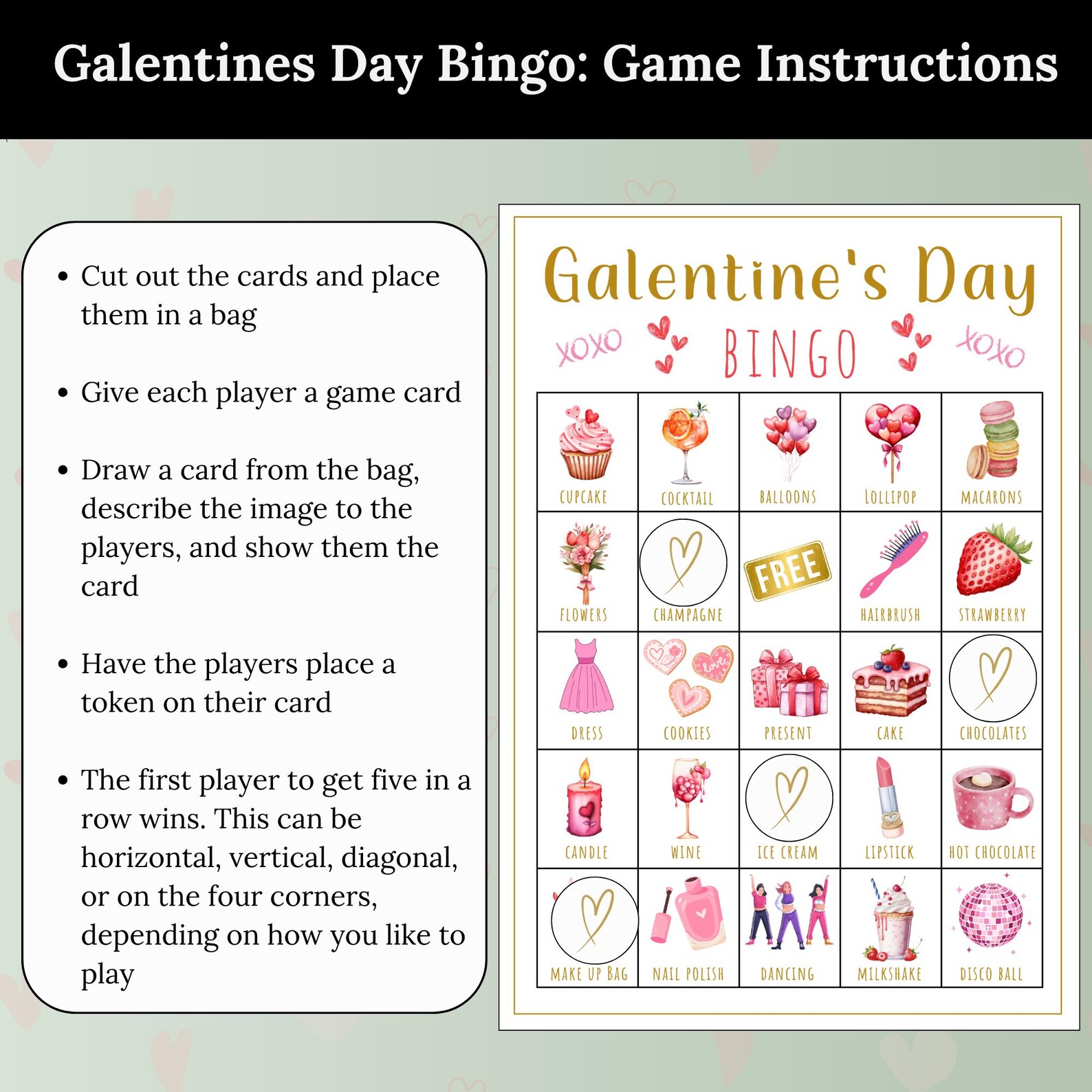 Galentines Day Bingo, Printable Galentines Game, 30 Unique Cards - Fun ...