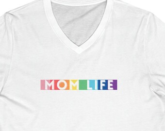Mom Life Short Sleeve V-Neck Tee