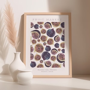 Fig Food Print, Botanical Illustration, Decor for Kitchen, Digital Download