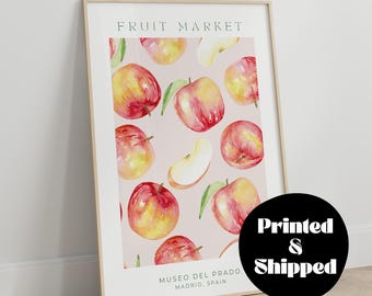 Apples Print, Fruit Market Print, Abstract Art, Botanical Poster, Red Apple Illustration, Physical Print, Kitchen Wall Art, A1,A2,A3,A4 etc.