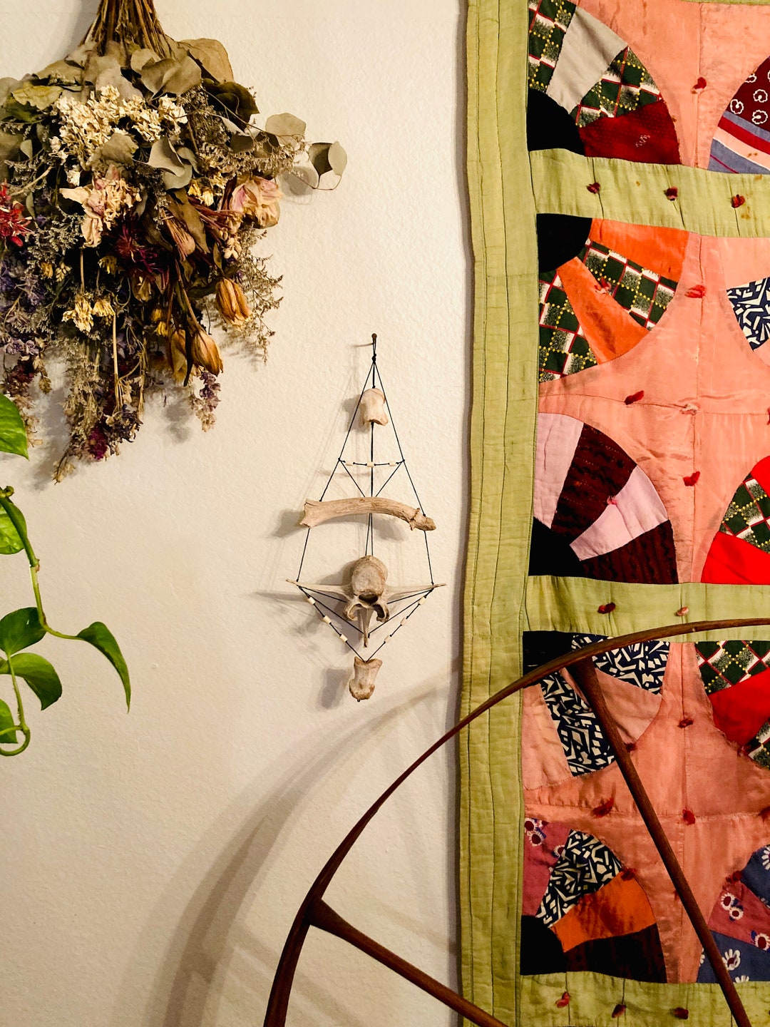 Real Bone Wall Art. Natural Animal Bone. Witchcore Home Decor. Vulture