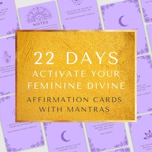 22 Days of Divine Femininity - Affirmation cards with Mantras PDF printable