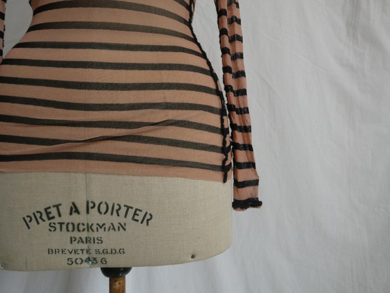 Iconic vintage Jean Paul Gaultier mesh top stripe… - image 4