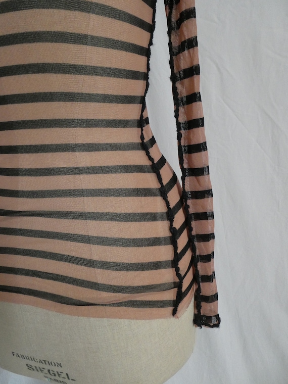Iconic vintage Jean Paul Gaultier mesh top stripe… - image 3