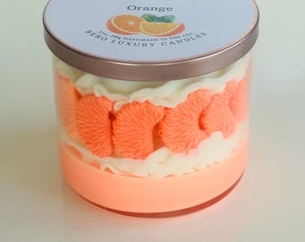 Vela de cera de soja con aroma a flor de naranja: cítrica, vegana y hecha a mano