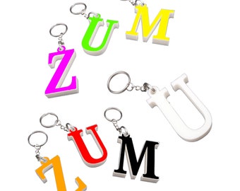 Handpainted Personalised Initial Keychain / Keyring - Multi-colour Keychain - 3D Printed Keyring - Custom Keychain Favours - Letter Keyring