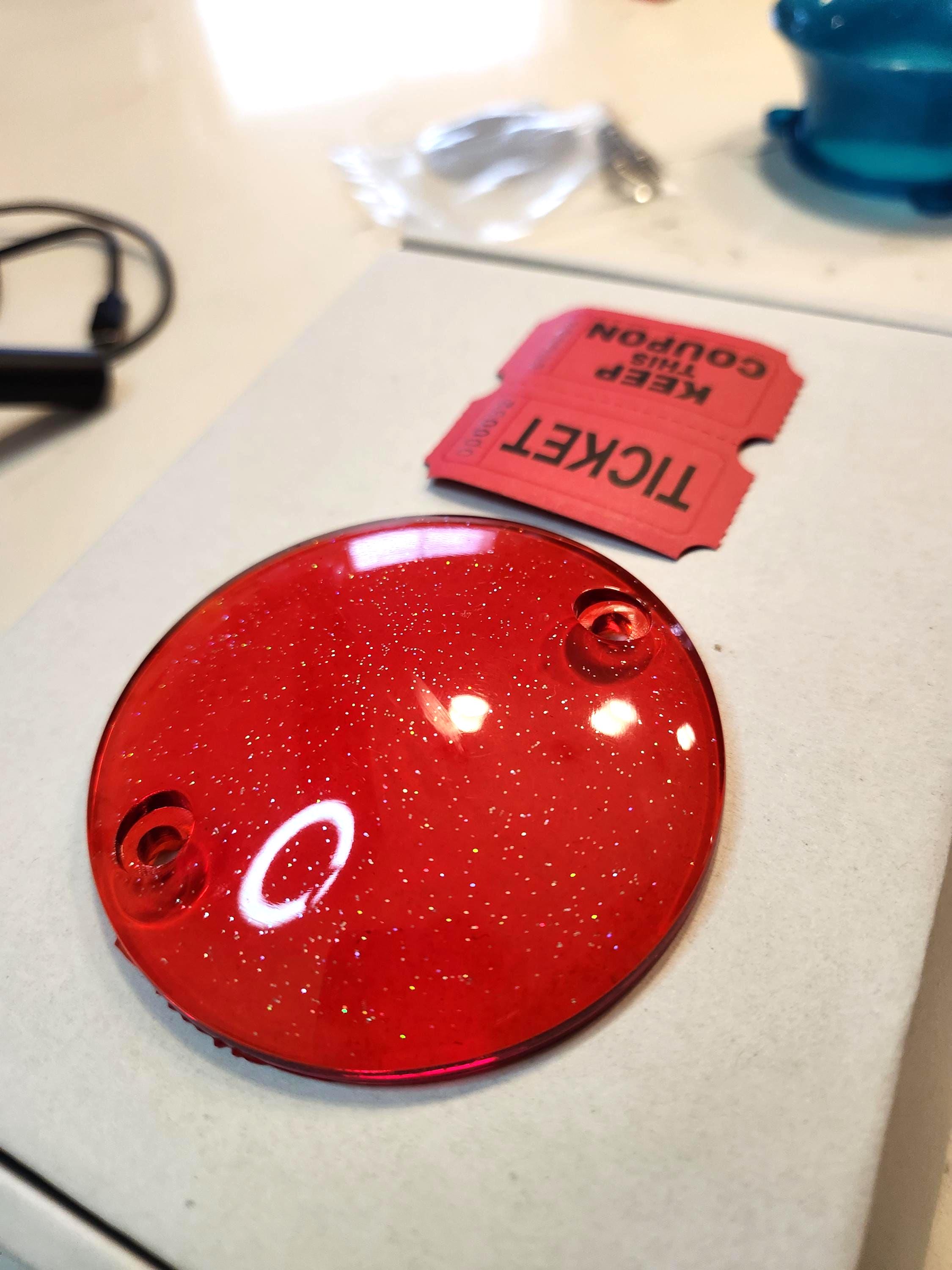 Blood Orange Sparkle Custom Harley 2 Hole Points Cover