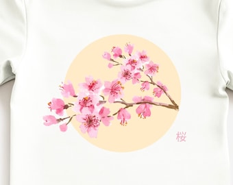 Cherry Blossom Kids T-shirt, Japanese Sakura Graphic Tee