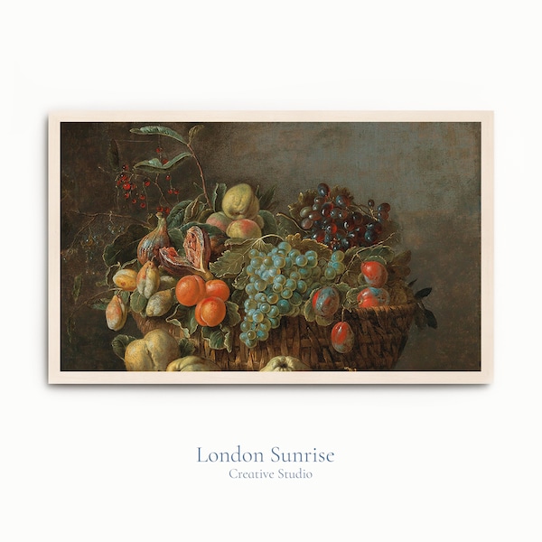 Dutch still life for Samsung / LG frame TV | Antique kitchen decor | Vintage fruit painting | Frame tv oil painting | An ancient masterpiece