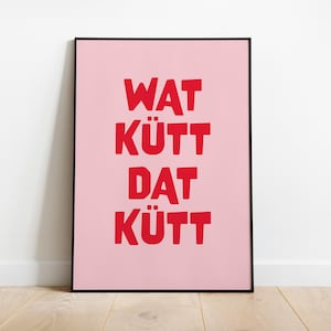 Kölsch, Kölner Spruch, Wat Kütt Dat Kütt, Design Poster, Dialekt, Wall Art, Print, Kölner Dialekt, Artwork, Print, Köln