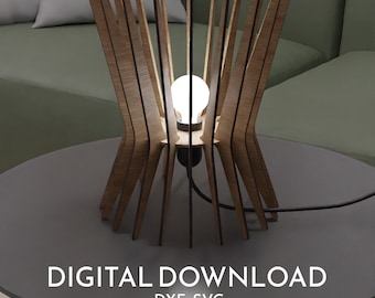 Laser Cut Mood Lamp Table Lamp 3 mm Plywood Digital Download DXF SVG Vector Files Laser Cut Art