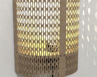 4 mm (& 3mm) Plywood Laser Cut Decorative Wall Lamp SVG DXF Template Glowforge Wooden Lampshade DXF Cnc Pattern Vector Lamp Svg