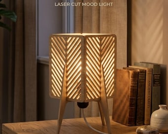 4mm Plywood Laser Cut Mood Lamp Digital Download DXF SVG Files Table Lamp Desk Light