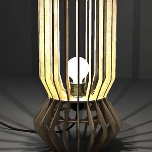 Elegant Minimal Laser Cut Table Mood Lamp 3 mm Plywood Digital Download DXF SVG Vector Files Laser Cut Art