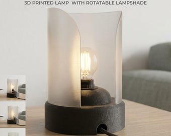 3D Printed Rotating Desk Lamp STL | Minimalist Bedside Mood Light Design | Sculptural Ambient Table Lamp | Digital Download File