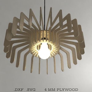 4 mm Plywood Laser Cut Decorative Pendant Lamp SVG DXF Template Glowforge Wooden Lampshade DXF Cnc Pattern Vector Lamp Chandelier Svg