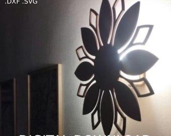 Mandala Wall Lamp SVG DXF | Laser Cut Plywood Sconce | 4 mm (Digital Download)