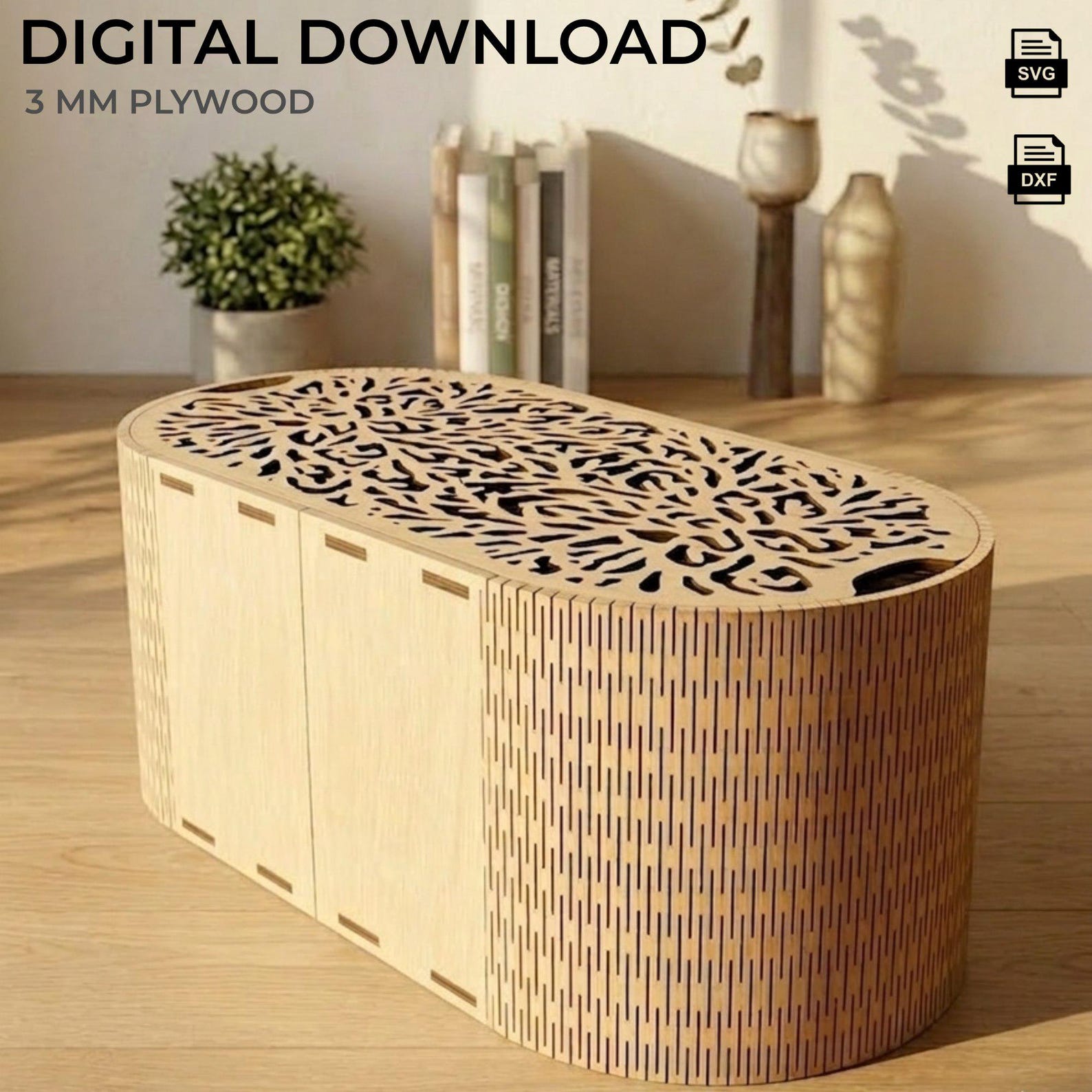 Laser Cut Gift Box SVG | Decorative Wooden Box Template | 3mm Plywood ...