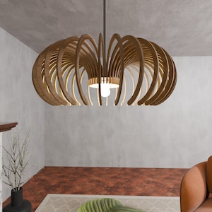 Plywood Laser Cut Pendant Lamp 3 mm Digital Download DXF files zdjęcie 1