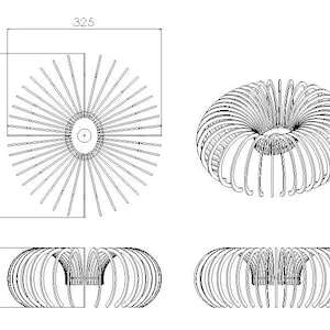 3 mm plywood laserskurna pendellampa SVG DXF-filer | Mall för modern träkrona | Glowforge digital nedladdning bild 13