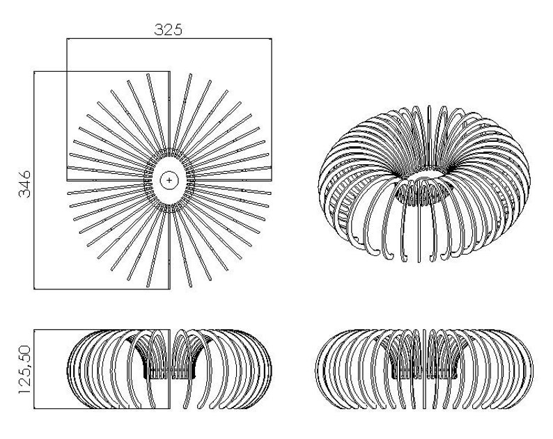 3 mm plywood laserskurna pendellampa SVG DXF-filer | Mall för modern träkrona | Glowforge digital nedladdning bild 13