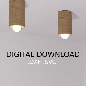 Layered Plywood Laser Cut CNC Pendant Lamp Digital Download DXF SVG Vector Files