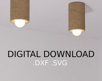 Schichtholz Anhängerlampe Laser Cut Dateien | CNC Digital Download | DXF SVG Vektor Vorlage | Modernes Holzlampendesign