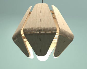 Laser Cut Pendant Lamp SVG DXF Template: 4mm Plywood (Digital Download)