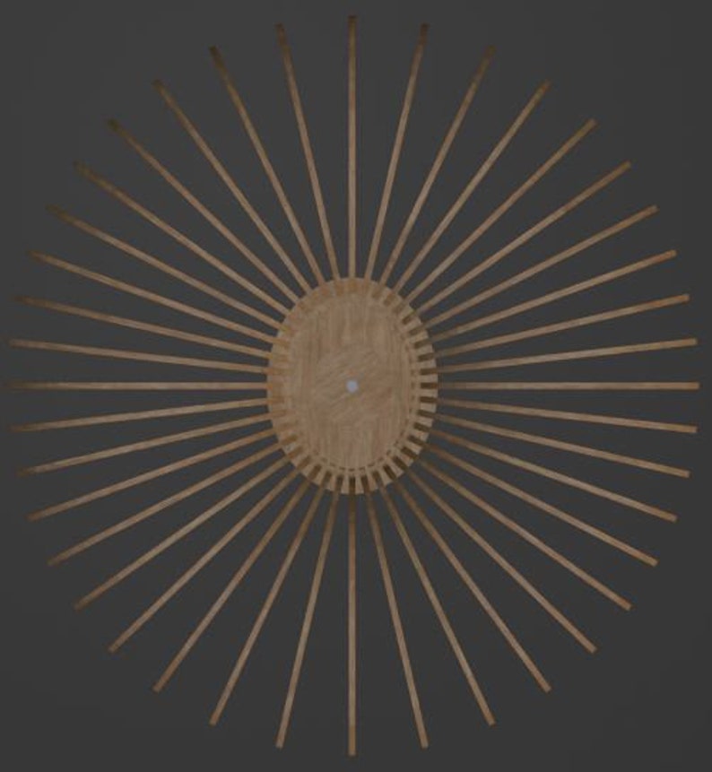 3 mm plywood laserskurna pendellampa SVG DXF-filer | Mall för modern träkrona | Glowforge digital nedladdning bild 7