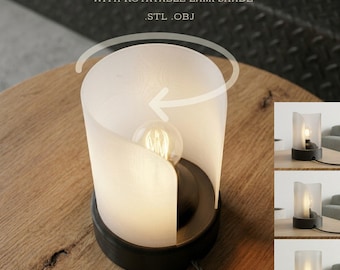 Rotatable Modern Table Lamp STL OBJ File | 3D Printable Desk & Bedside Lamp Design | Minimalist Ambient Light | Digital Download