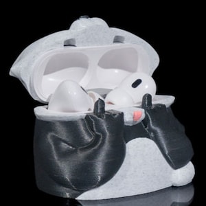 3D Printed AirPod Case - Punkitty - Black/White- for AirPod 2nd Gen/2nd Gen Pro/3rd Gen