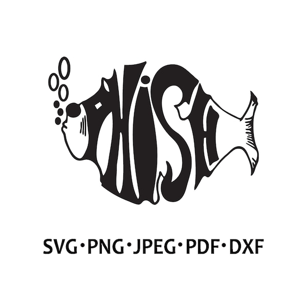 Phish Logo Digital File, SVG, PNG, PDF, Cricut, Silhouette