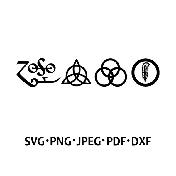 Led Zeppelin Zoso Digital File, SVG, PNG, PDF, Cricut, Silhouette