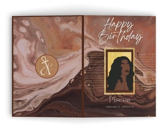 Cumpleaños de Astrología Femenina de Piscis Tarjetas de felicitación