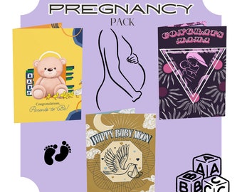 Paquete de tarjetas de felicitación del embarazo divino