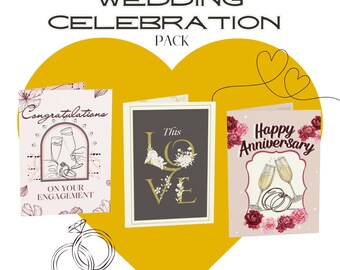 Paquete de tarjetas de felicitación para celebración de bodas