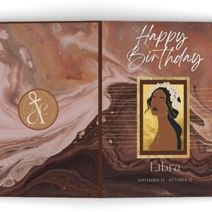 Libra Feminine Astrology Birthday Greeting Card