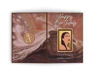 Cumpleaños de astrología femenina de Capricornio Tarjetas de felicitación