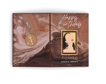 Cumpleaños de Astrología Femenina de Acuario Tarjetas de felicitación