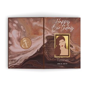 Taurus Feminine Astrology Birthday Greeting Card