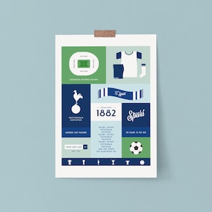 Tottenham Hotspur Art Print | Gifts for Football Fans, Wall Art, Spurs Gifts, London Theme Gift, Tottenham Fan, Gifts for Him