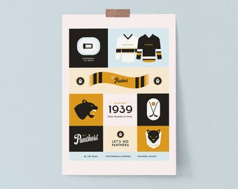 Nottingham Panthers Art Print: Hockey Fan Gift