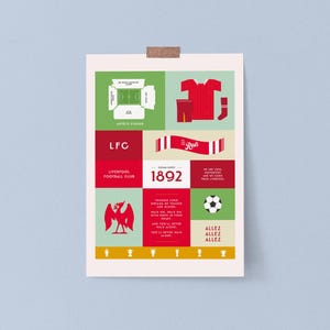 Liverpool FC Art Print | Gifts for Football Fans, Wall Art, Liverpool Gifts, Liverpool Theme Gift, LFC Fan, Gifts for Him, Liverpool FC