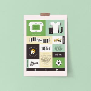 Derby County Art Print | Gifts for Football Fans, Wall Art, Derby Gifts, Derby Theme Gift, Rams Fan, Gifts for Him, DCFC