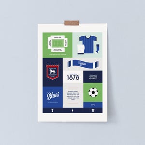Ipswich Town FC Art Print | Gift for Football Fan, Wall Art, Ipswich Gift, Suffolk Theme Gift, ITFC Fan, Gift for Him, Football Gift