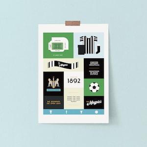 Newcastle Football Art Print: Football Club History, Personalisable