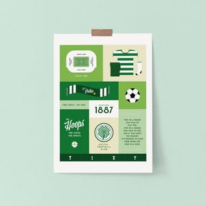 Celtic FC Art Print | Gift for Football Fan, Wall Art, Celtic Gifts, Celtic Theme Gift, Gifts for Him, Scottish Football Print, Personalised